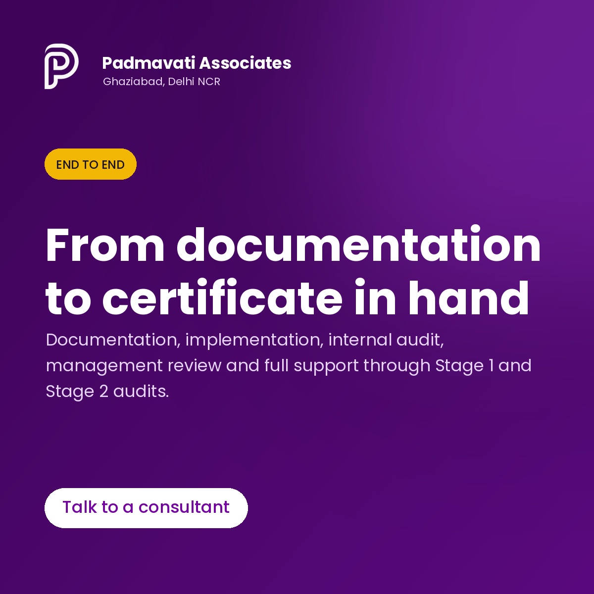 End-to-end certification support